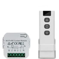 GABRIELLE Vernetztes Rollladenmodul, mit RF-Fernbedienung, vernetzter Rollladenschalter in Prozent, kompatibel mit Alexa und Google Home, Fernbedienung, Funksender, Wandrelais