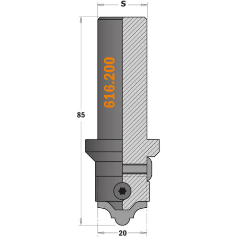 616.015 15GERADES PROFILMESSER FÜR MDF (CUTTER 616.200)