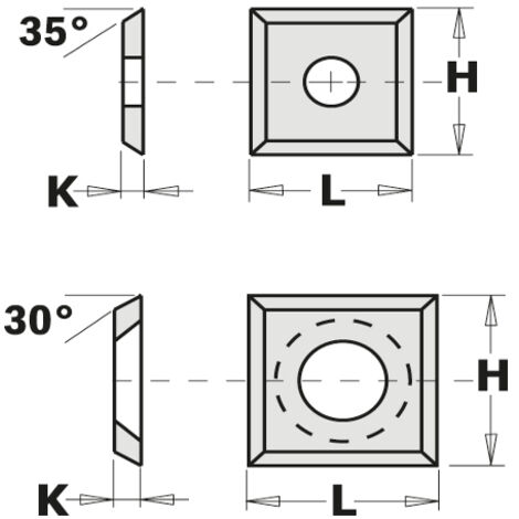 790.105.03 Messer REV. STD (4/35°) 10,5 x 10,5 x 1,5 mm F4 HWM-KCR08