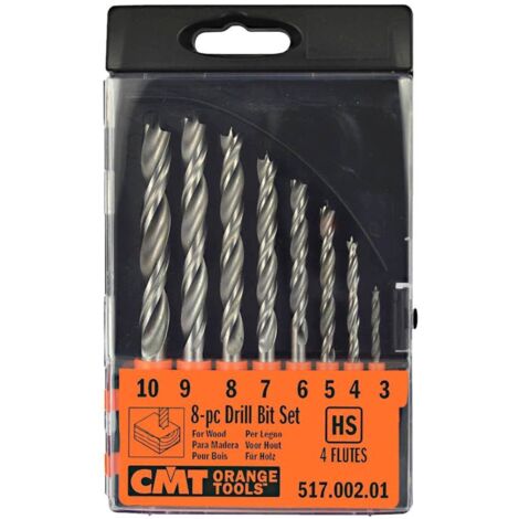 517.002.01 Satz Von 8 Bohrer HELICOIDAUX HS D=3-4-5-6-7-8-9-10 RH