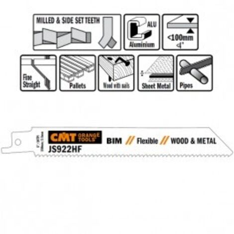 JS922HF-5 5 Sageblatter Von Sage A Metalle Holz-MET BIM 150x2,5x10TPI SIDESET/FRAISEES