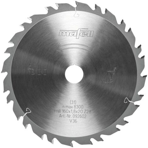 Mafell Sägeblatt KSB-WU160 GT 160x1,2-1,8x20mm Z28-7 3WZ-FZ Handkreissäge 092602