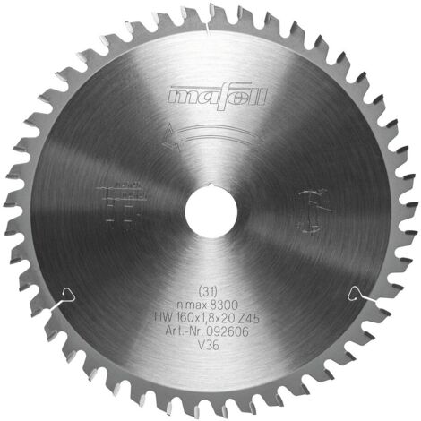 Mafell Sägeblatt KSB-L160 160x1,2-1,8x20mm Z45 2FZ-TR Akku Handkreissäge 092606
