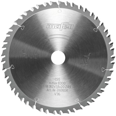Mafell Sägeblatt KSB-WF162 GT 162x1,2-1,8x20mm Z49-7 6WZ-FZ Tauchsäge 092604
