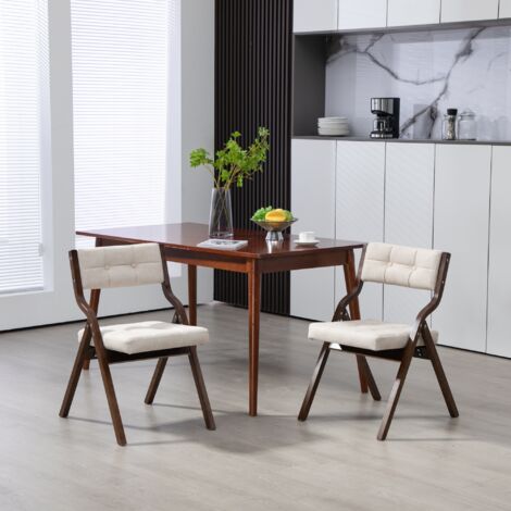 Tanant – Lot de 2 chaises pliantes rembourrées – Cadre en bois – Dimensions 61x48x77cm – Poids 5,6kg – Pour repas et événements