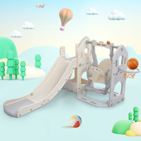 Aire De Jeux 5-en-1 HOMCOM – Escalade, Balançoire, Filet – 120x105x120 Cm – Dès 3 Ans