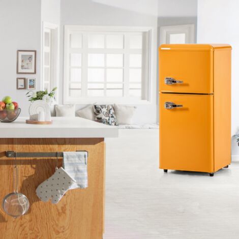 Tanant – Réfrigérateur rétro 86,8x45,5cm – 2 portes – 60L réfrigérateur + 22L congélateur – Classe F – 163 kWh/an – 46 dB – Design compact rouge - 163kWh