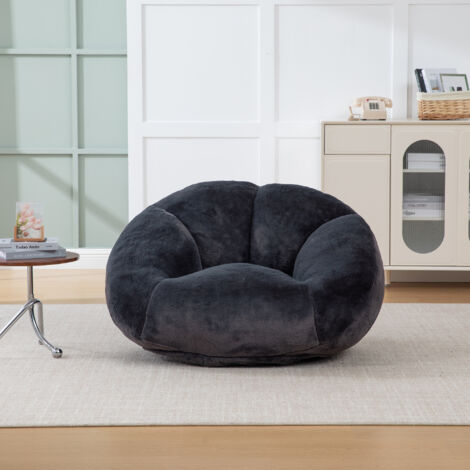 Canapé Sac, pouf paresseux - Structure Antidérapante, Housse Non Amovible, Aucun Montage Requis - Idéal pour Salon, Salle de Jeux ou Chambre - Noir