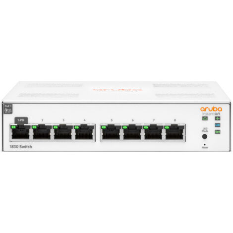 Switch di Rete Hewlett Packard ARUBA HPE ION 1830 8G, Commutatore Ethernet Gestito, Modello JL810AABB (1/2)
