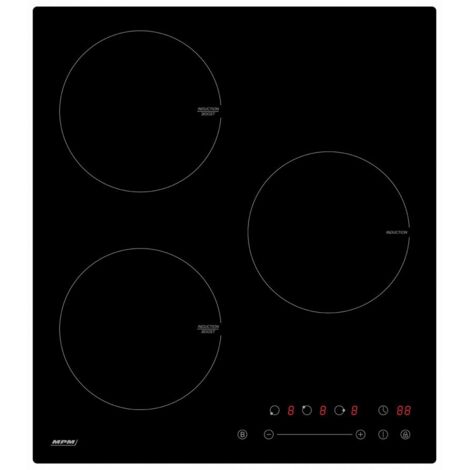 Piano Cottura a Induzione MPM 45-IM-07 Nero, 45 cm, a 3 Zone di Cottura senza Zonature (1/2)