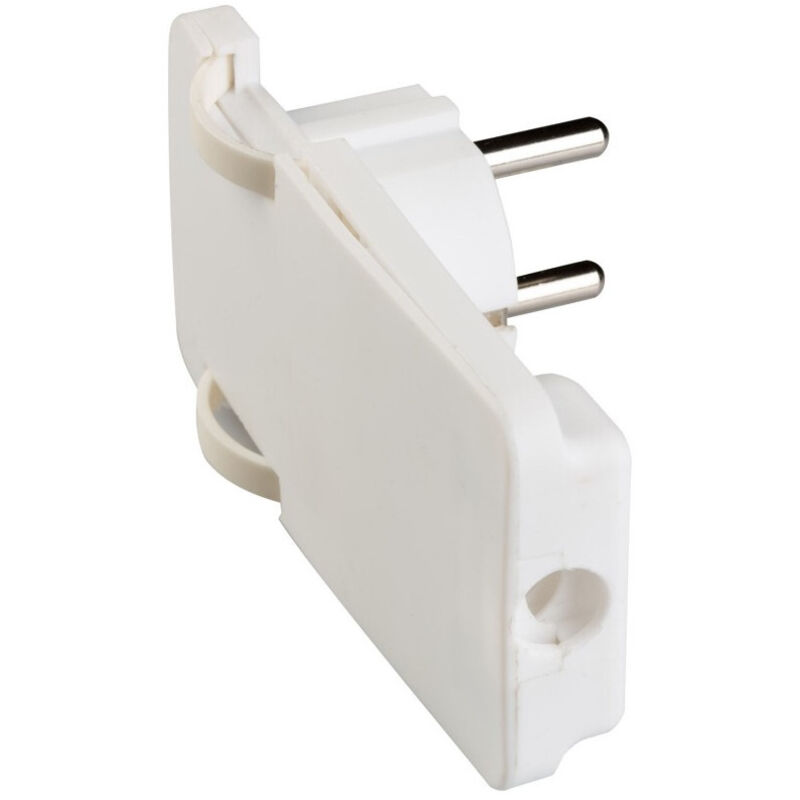 POLYPOOL PP0454.3 Clavija SPAZIOZERO 16A 2P+T Schuko – Salida Cable 90° – Solo 5mm De Fondo – Kit 3 Clavijas Blanco – Ideal Para Espacios Reducidos