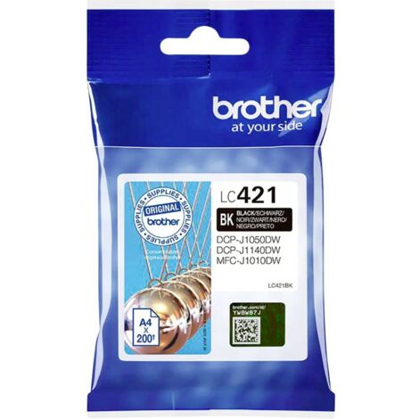 Cartouche dencre LC421BK - BROTHER - Noir capacite standard de 200 pages - Pour DCP-J1050DW, MFC-J1010DW et DCP-J1140DW (1/4)