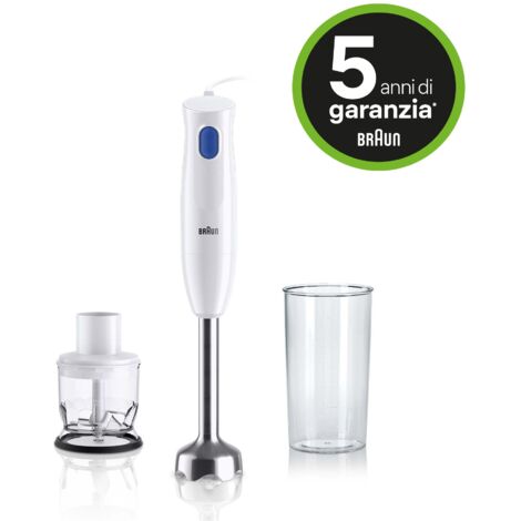 Braun HB101AI-MQ10.201MWH Mixeur plongeant 450 W sans BPA, avec embout hâchoir blanc