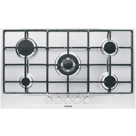 Table de cuisson Glem Gas GT955IX Inox Encastrable 90 cm 5 feux