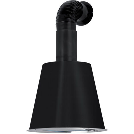 Elleci – Hotte plafond montée au mur noire 520 m³/h – Niveau sonore 65 dB – Largeur 900 mm – Granitek pour extraction efficace