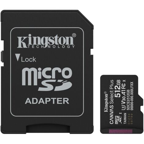 Carte KINGSTON MicroSDXC Canvas Select Plus 512GB 3e génération avec adaptateur (1/5)