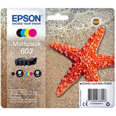 EPSON Multipack 603 - Etoile de mer - Noir, Cyan, Magenta, Jaune (C13T03U64010)