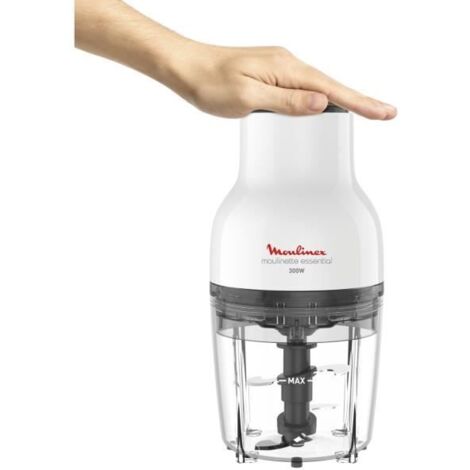 Moulinex – Hachoir électrique 300W – Bol plastique 0,4L – 4 lames inox pour hachage rapide – Compact et facile à ranger - DJ520110