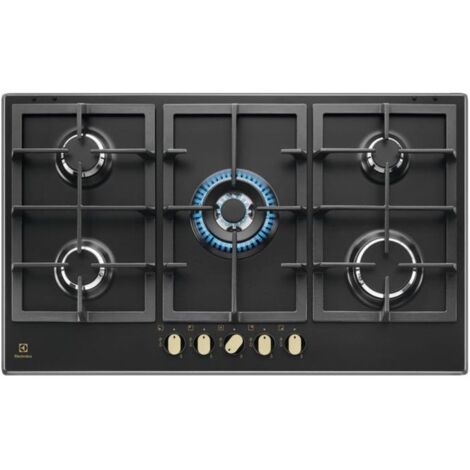 Electrolux – Plaque de cuisson gaz 87 cm – 5 brûleurs SpeedBurner – Brûleur Wok puissant – Allumage intégré – Économie d'énergie jusqu'à 20% - KGS9536RN