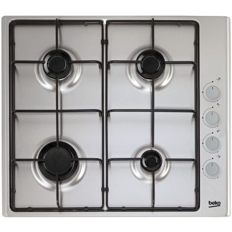 Table de cuisson à gaz encastrable Beko HIGG641C3SX 4 brûleurs en acier inoxydable (1/5)