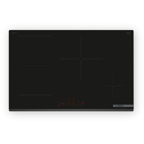 Bosch – Table de cuisson à induction 4 foyers – PVS83KHC1Z – 80 cm – Puissance 7400 W – Commande tactile avant – Home Connect