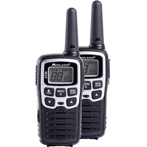Midland XT50 radio bidirectionnelle 24 canaux 446.00625 - 446.0937 MHz Noir, Gris