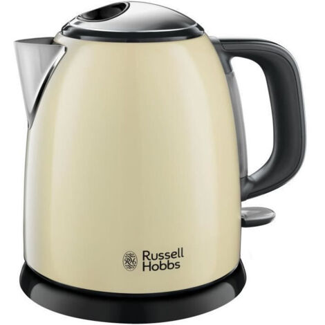 Russell Hobbs – Bouilloire électrique 1L 2400W – Design crème avec acier inoxydable – Filtre anti-calcaire amovible – Ébullition rapide en 50 secondes - 24994-70