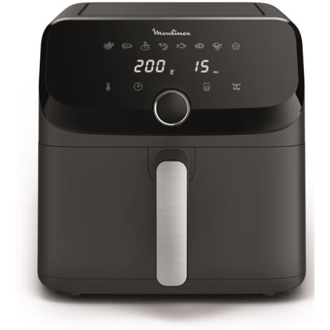 Moulinex Easy Fry Mega, Luftfritteuse, extra großes Fassungsvermögen 7,5 l, für bis zu 8 Personen, 8 voreingestellte Programme, kompakte Größe, App mit Rezepten, spülmaschinenfest, EZ855D