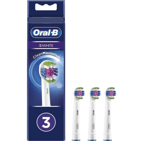 Oral-B 3D White 80338474 tête de brosses 3 pièce(s) Blanc (1/5)