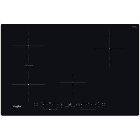 Whirlpool – Table de cuisson à induction 77 cm – 4 feux vitrocéramique – Fonction Booster – Technologie 6ème Sens – Design Made in Italy - B4877