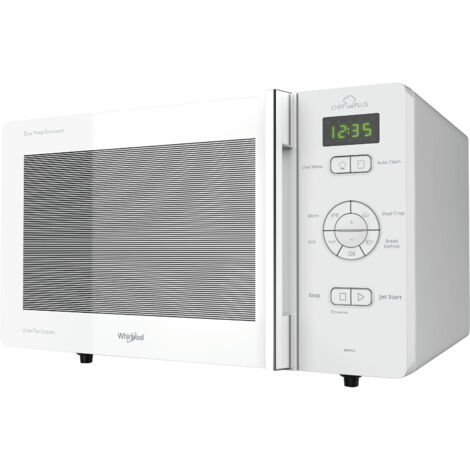Whirlpool – Micro-ondes grill 25L 800W – Fonction CRISP pour cuisson croustillante – 22 recettes automatiques – Nettoyage Auto Clean - mcp345wh
