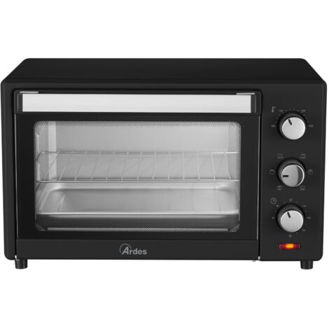 Four à chaleur tournante électrique Ardes AR6231B avec minuterie, six fonctions de cuisson, 1 600 W, noir