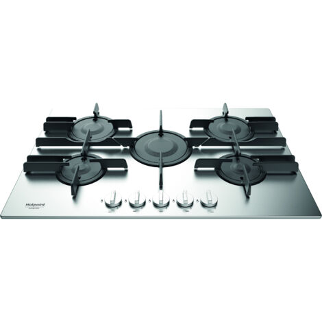 Hotpoint FTGHL 751 D/IX/HA Table de cuisson encastrable en acier 75 cm Gaz 5 feux (1/5)
