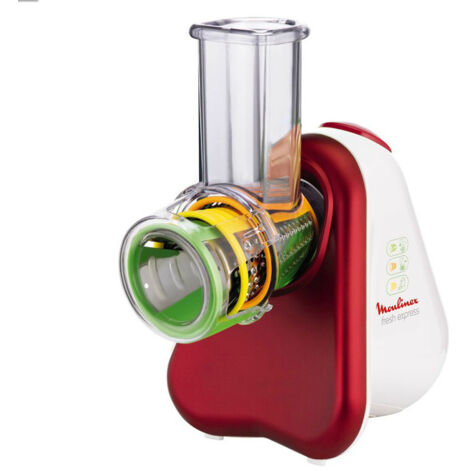 Moulinex – Hachoir électrique 200W – 3 cônes pour hacher, trancher et râper – Compatible lave-vaisselle – Rangement intégré des accessoires - DJ753510