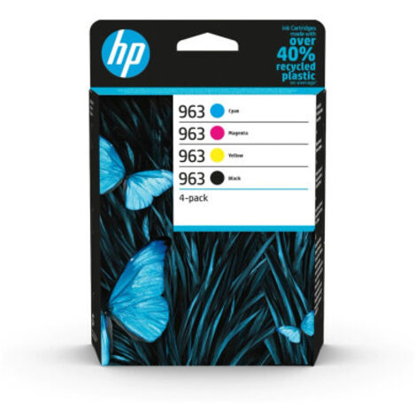 HP 963 Pack de 4 cartouches d'encre Noir/Cyan/Magenta/Jaune authentiques (1/5)