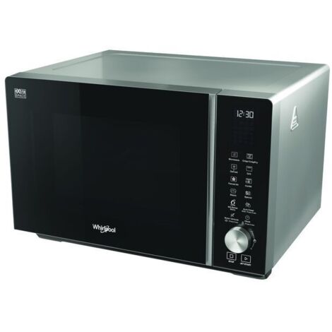 Whirlpool – Micro-ondes combiné à surface plane 25 L 800 W – Technologie 6ème SENSE – Fonction Crisp pour cuisson croustillante – Noir - MWF 259 SB