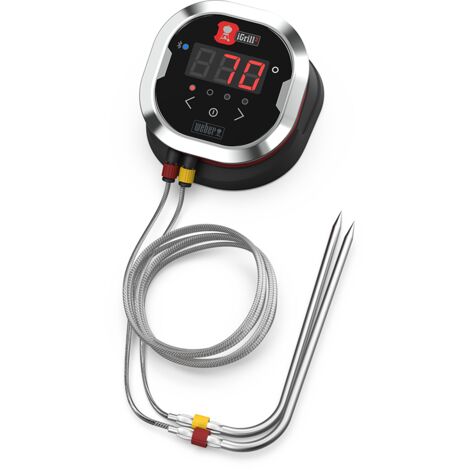 Weber – Thermomètre connecté pour barbecue – Contrôle jusqu'à 4 viandes – Plage de température -50 à 380 °C – Autonomie 200 heures