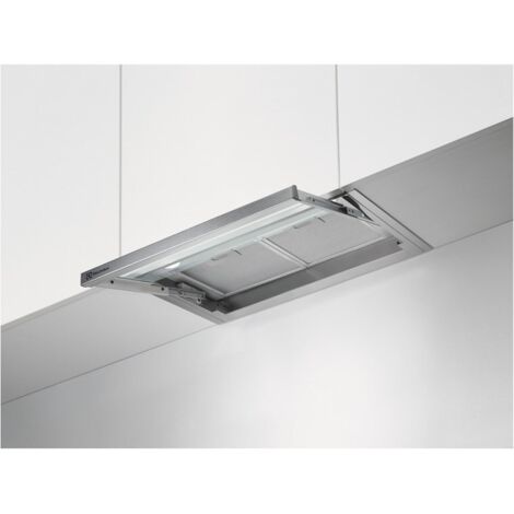 Electrolux – Hotte intégrée acier inoxydable 560mm – Puissance d'extraction 600 m³/h – Type de filtre aluminium – Commande boutons - LFP536X