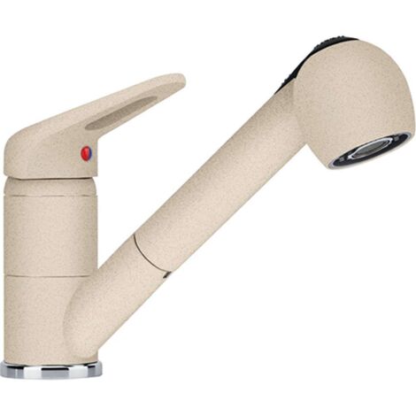 Franke – Mitigeur d'évier avec douchette extractible – Finition avoine – Pivotant 120° – Débit 10,3 l/min – Hauteur 175 mm – Commande à levier (1/3)