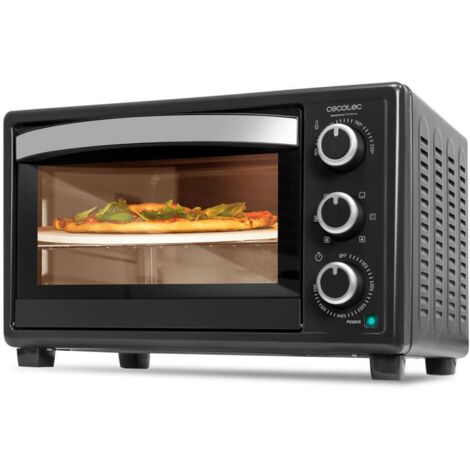 Cecotec – Mini four grill 26L 1500W – Pierre à pizza incluse – 6 fonctions de cuisson – Éclairage intérieur pour contrôle cuisson - 4Pizza