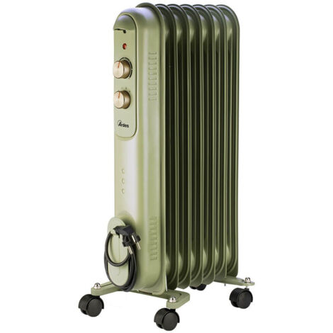 Radiateur bain d'huile 1500W AR4R07VIN – 7 éléments chauffants – Thermostat réglable – Dispositif anti-basculement – Protection contre surchauffe – Ardes