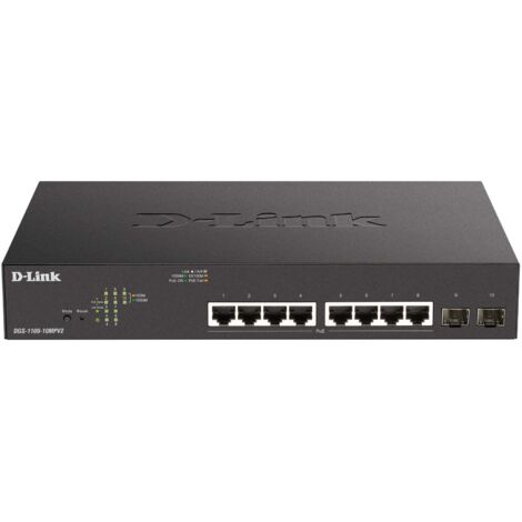 10-Port Layer2 PoE+ Smart Switch 10-Port Layer2 PoE+ Gigabit Smart Switch 8x 10/100/1000Mbit/s TP RJ-45 PoE Port 802.3af/at Power-over-Ethernet up to 30 Watt (1/3)