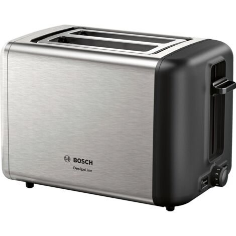 Grille-pain Bosch TAT3P420 à deux fentes et plaque large en acier inoxydable noir 970 W