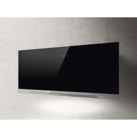 Hotte plafond Elica Aplomb BL/A/90 – Verre noir et gris anthracite – Clapet anti-retour – Bandeau LED 1x3W – Extraction efficace des odeurs - PRF0166939