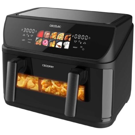 Friteuse à air chaud indépendante Cecotec Cecofry e Grill Duoheat 10000 Double 10 L 2800 W Noir