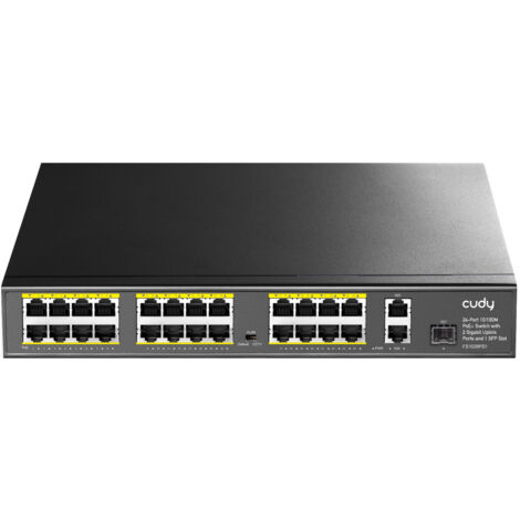 Cudy FS1026PS1 commutateur réseau Gigabit Ethernet non géré (10/100/1000) Alimentation via Ethernet (PoE) Noir (1/5)