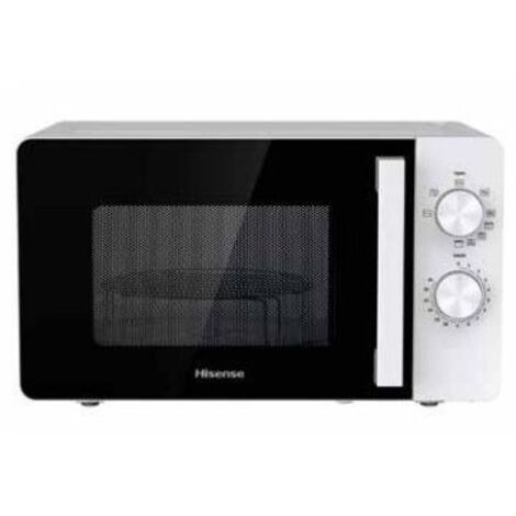 Hisense H20MOWP1HG Four à micro-ondes avec gril mécanique Capacité 20 Litres Puissance 700W Gril Dégivrage Gril Cuisson Auto + Micro-ondes Blanc