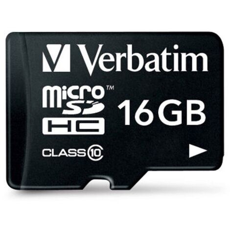 Verbatim Premium - 16 Go - MicroSDHC - Classe 10 - 80 Mo/s - 10 Mo/s - Noir (44082)