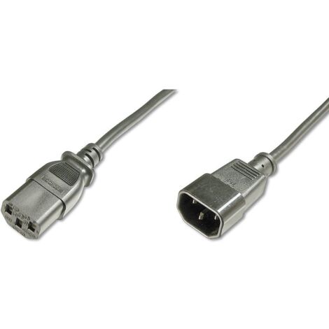 Cordon Digitus alimentation [1x Secteur mâle C14 - 1x Secteur femelle C13] 5.00 m noir (1/4)