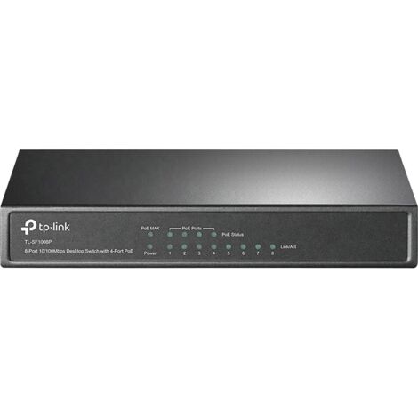 TP-Link TL-SF1008P Non-géré Fast Ethernet (10/100) Connexion Ethernet, supportant l'alimentation via ce port (PoE) Noir (1/5)